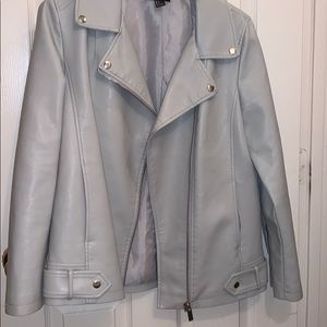 Gray leather jacket